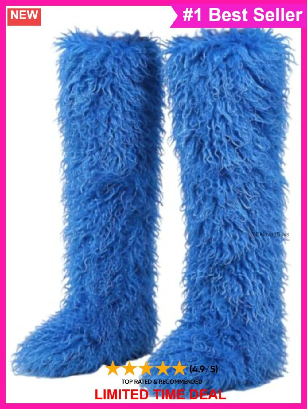 Faux Fur Over the Knee Winter Boots Tall Snow Boots Pull-On